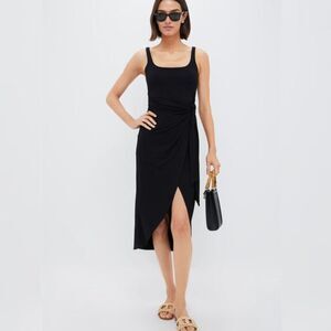 Tuckernuck - L - Women's Black Arielle Side Knotted Dress